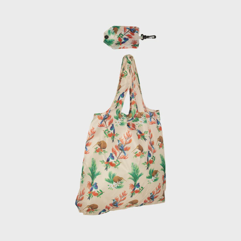 Bag Folding Birds Beige