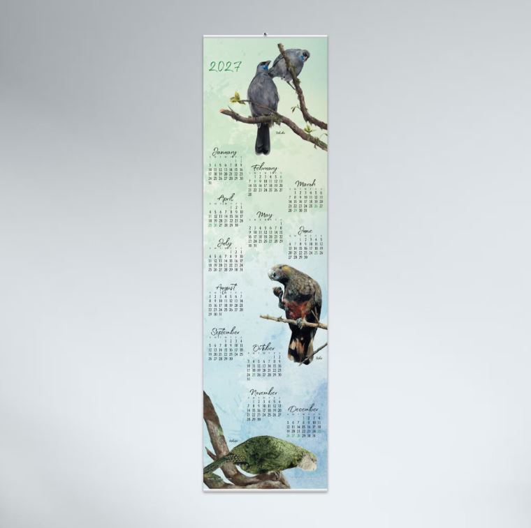 Bird Scroll Tube Calendar 2027