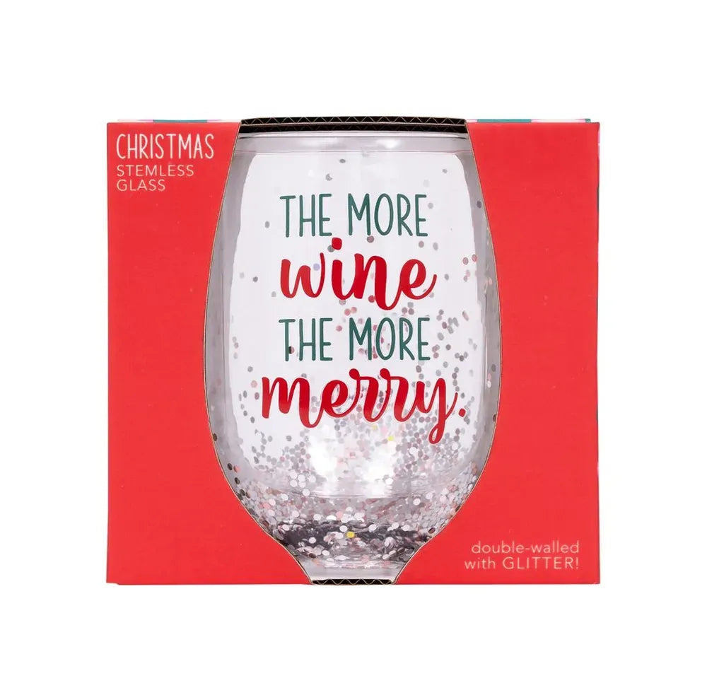 Christmas Stemless Glitter Glass