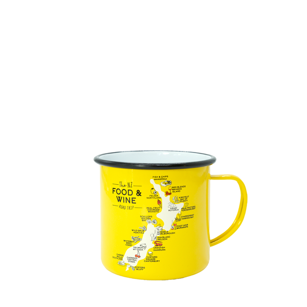 Enamel Mug Food & Wine Yellow - Moana Rd