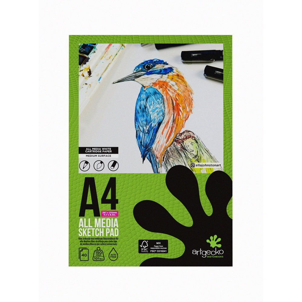 Artgecko All Media Sketch Pad A4 150gsm /40 Sheet