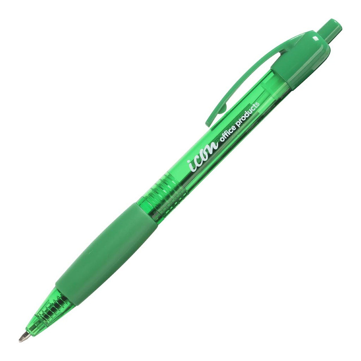 Icon Ballpoint Grip Pens 10 Pack Green
