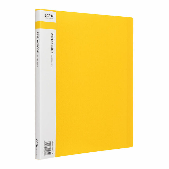Icon Display Book A4 20 Pckt Yellow