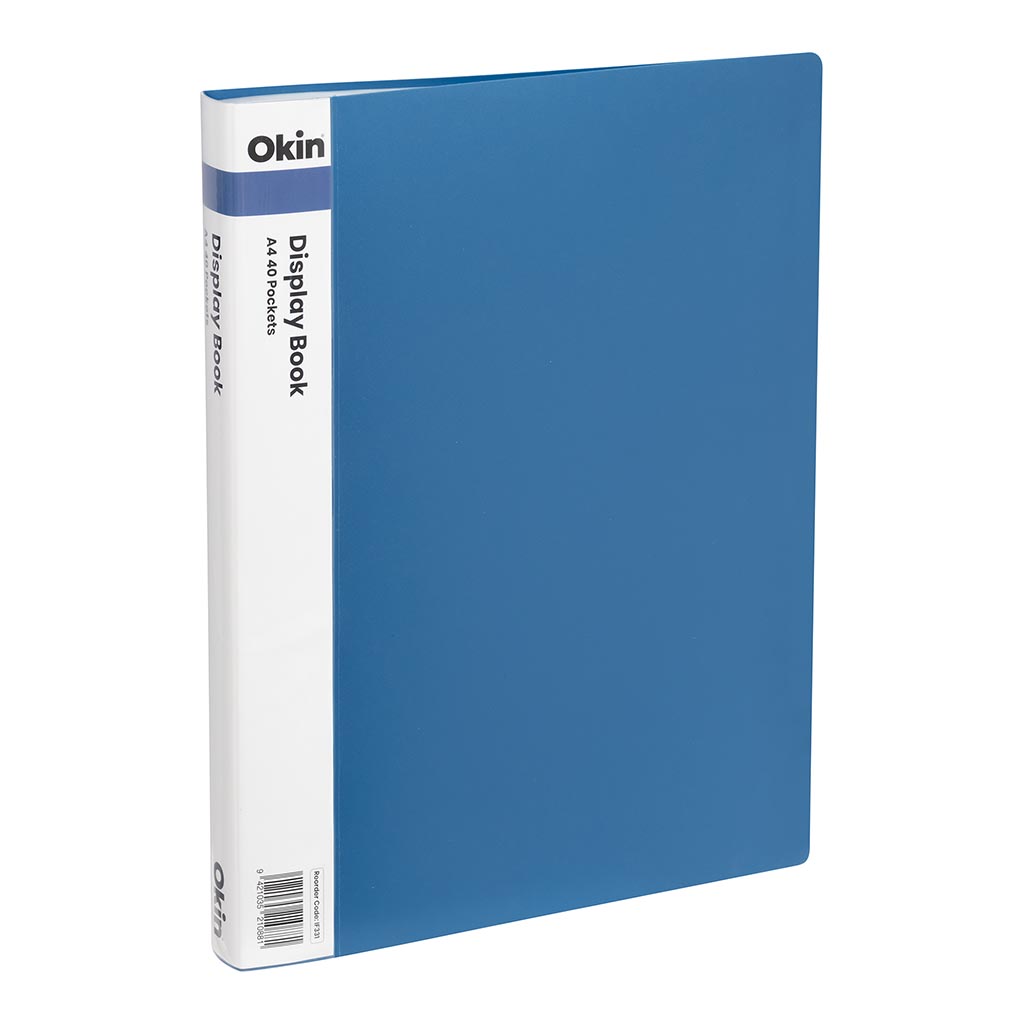 Okin Display Book A4 40 Pckt Blue