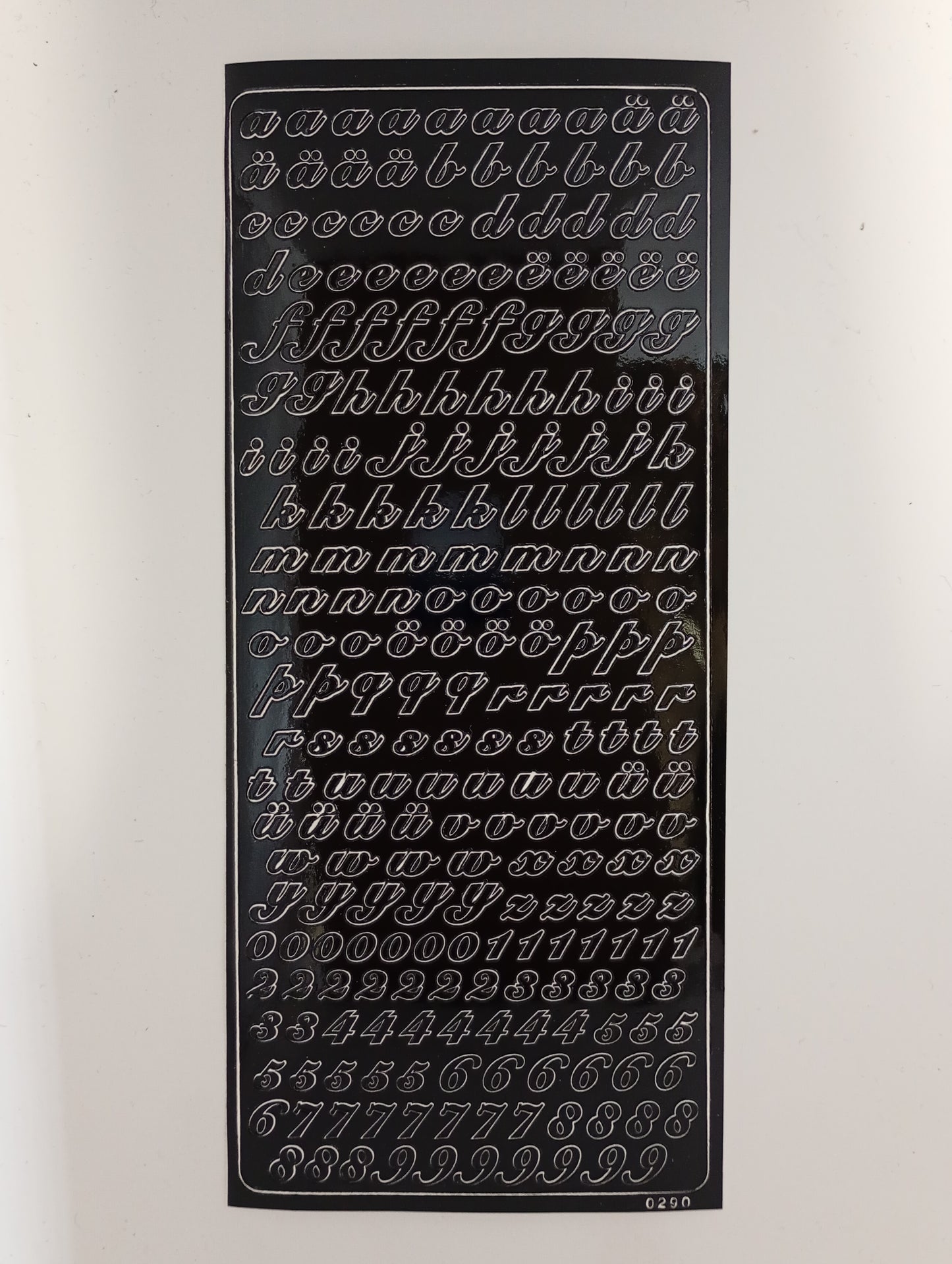 Abc Lower Script Sm Stickers Black #PC0290BK