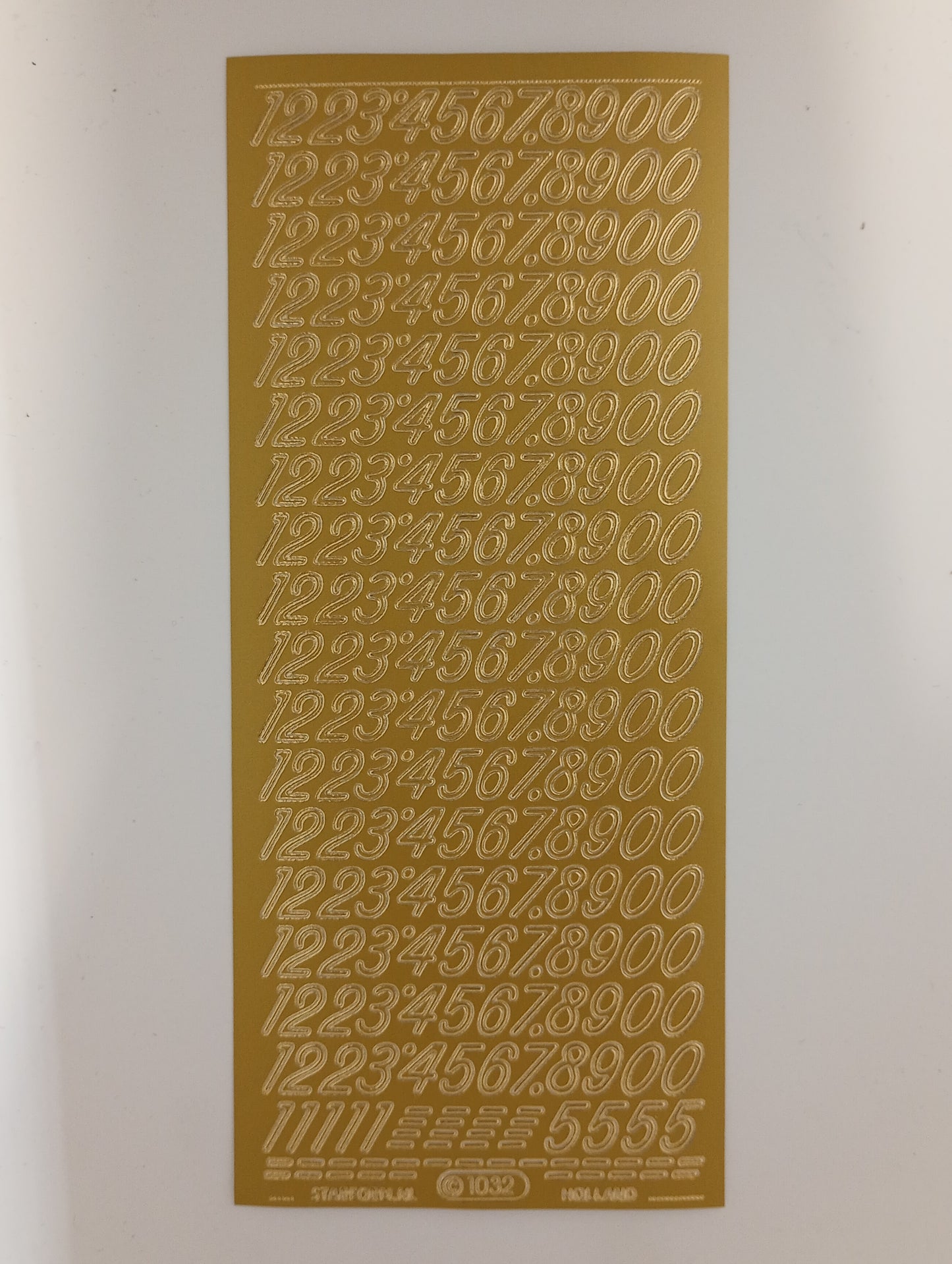 Numbers Stickers Gold #PC1032G