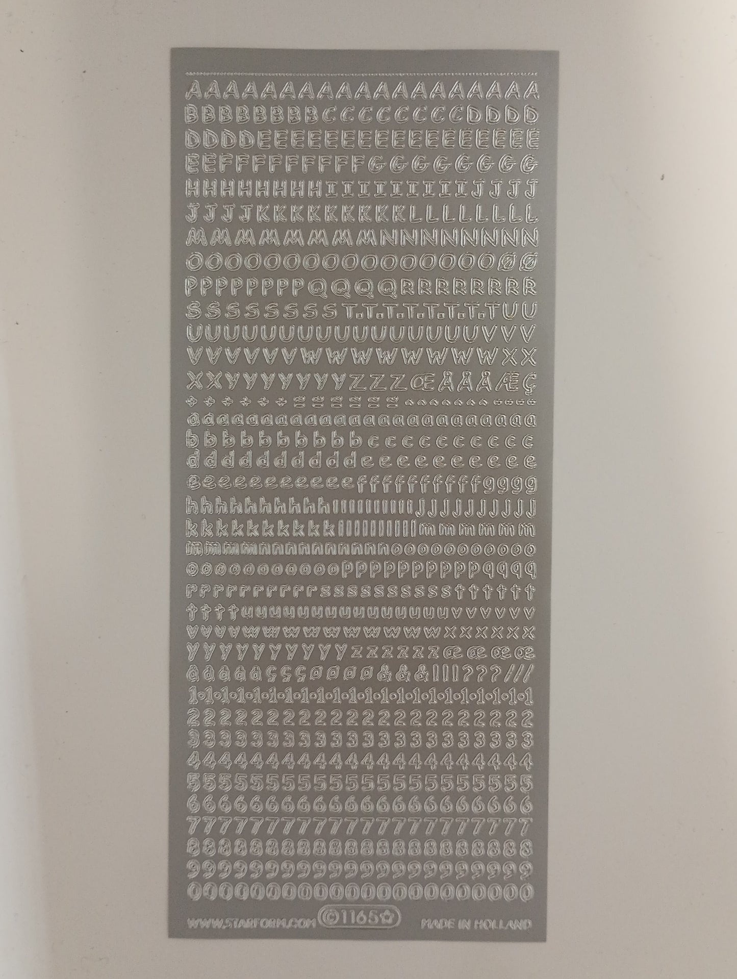 Mini Abc & 123 Stickers Silver #PC1165S