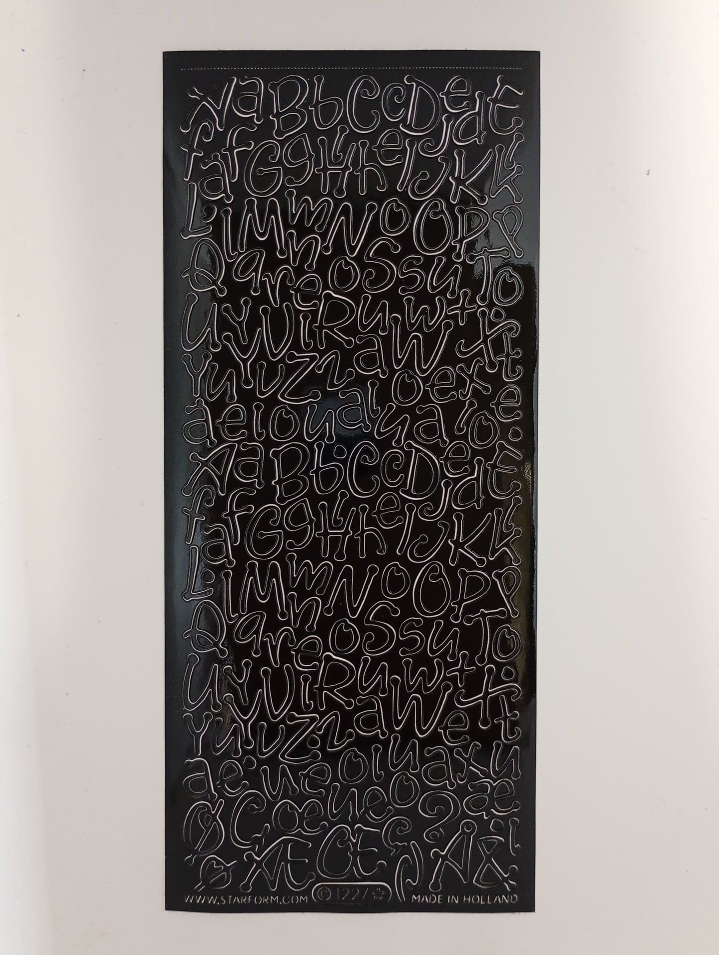 Alphabet Funky Stickers Black #PC1227BK