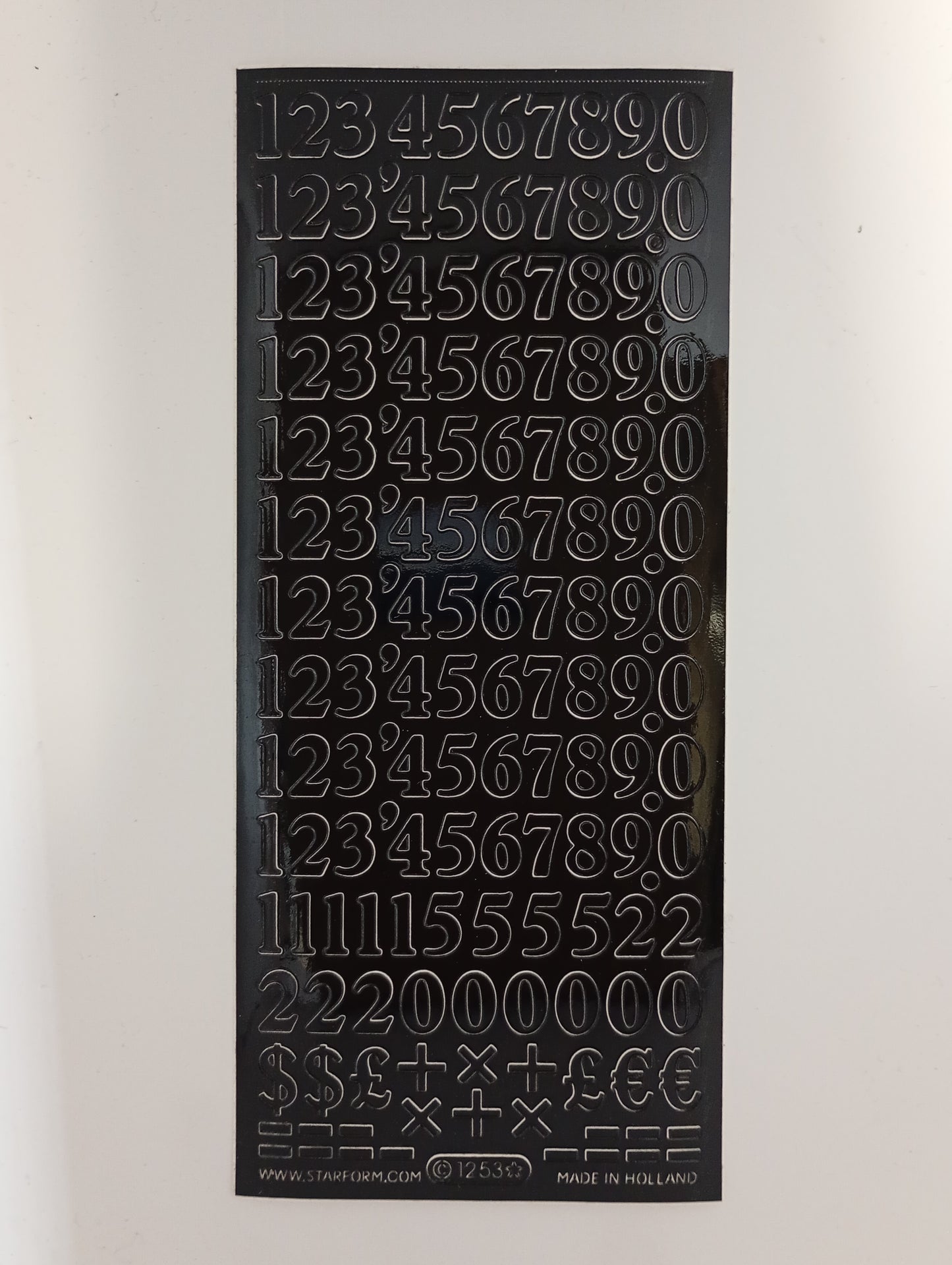 123 Serif Stickers Black #PC1253BK