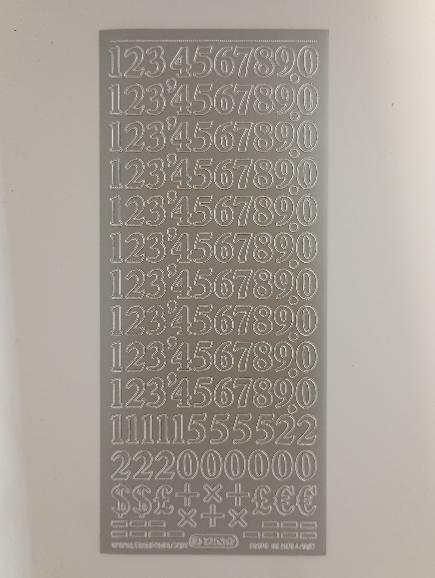 123 Serif Stickers Silver #PC1253S