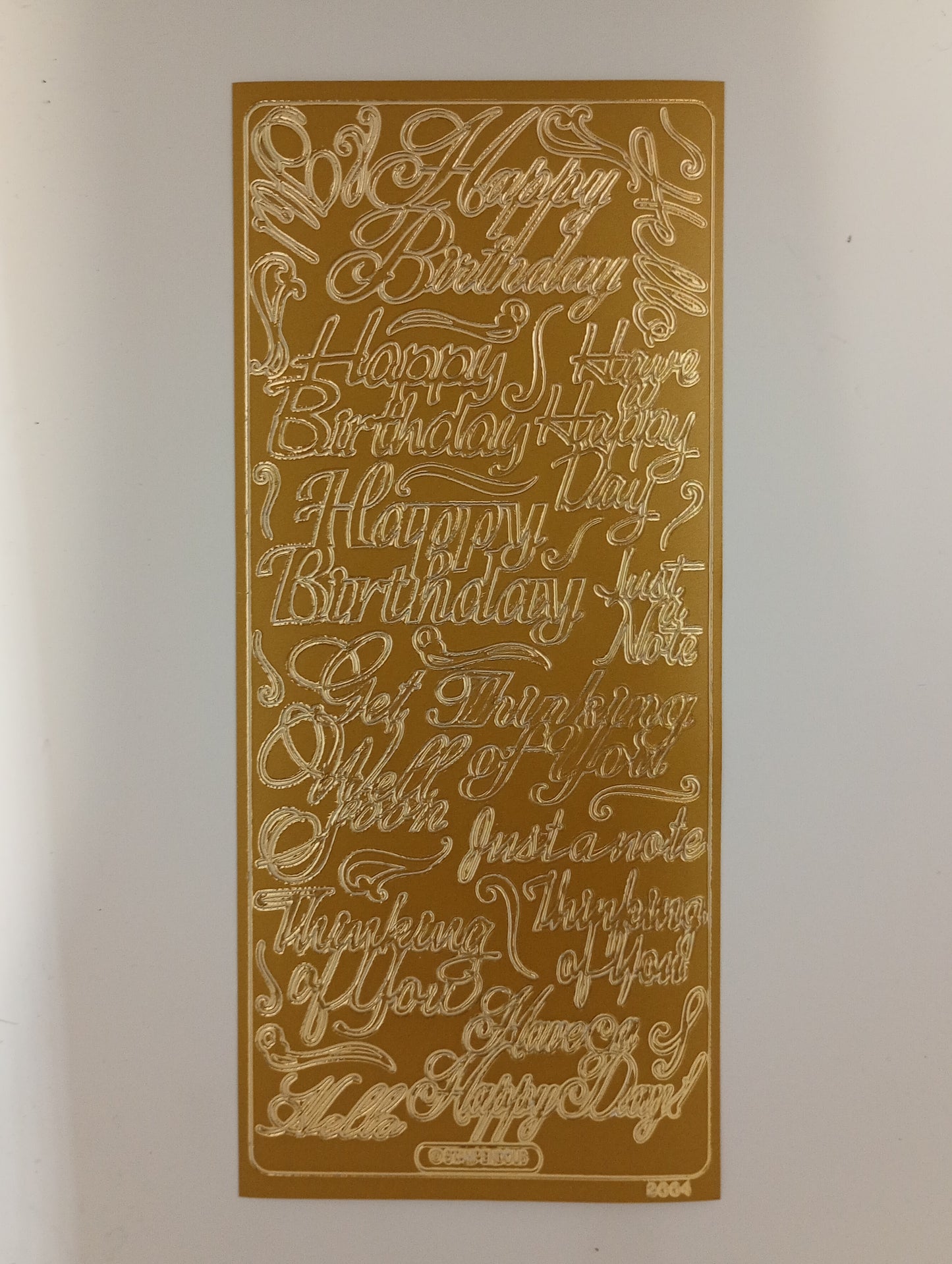 Birthday Messages Stickers Gold #PC2664G