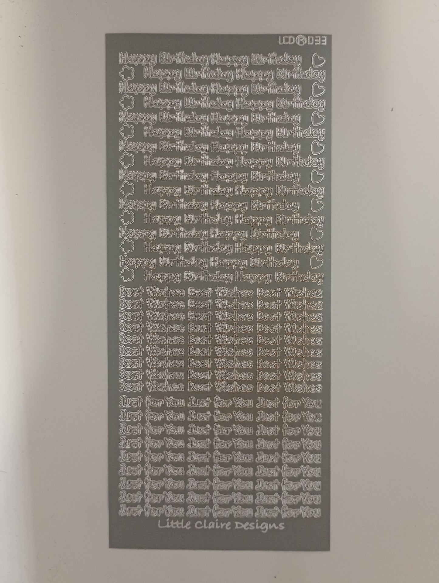 Birthday Text Asst Stickers Small #PC2405S