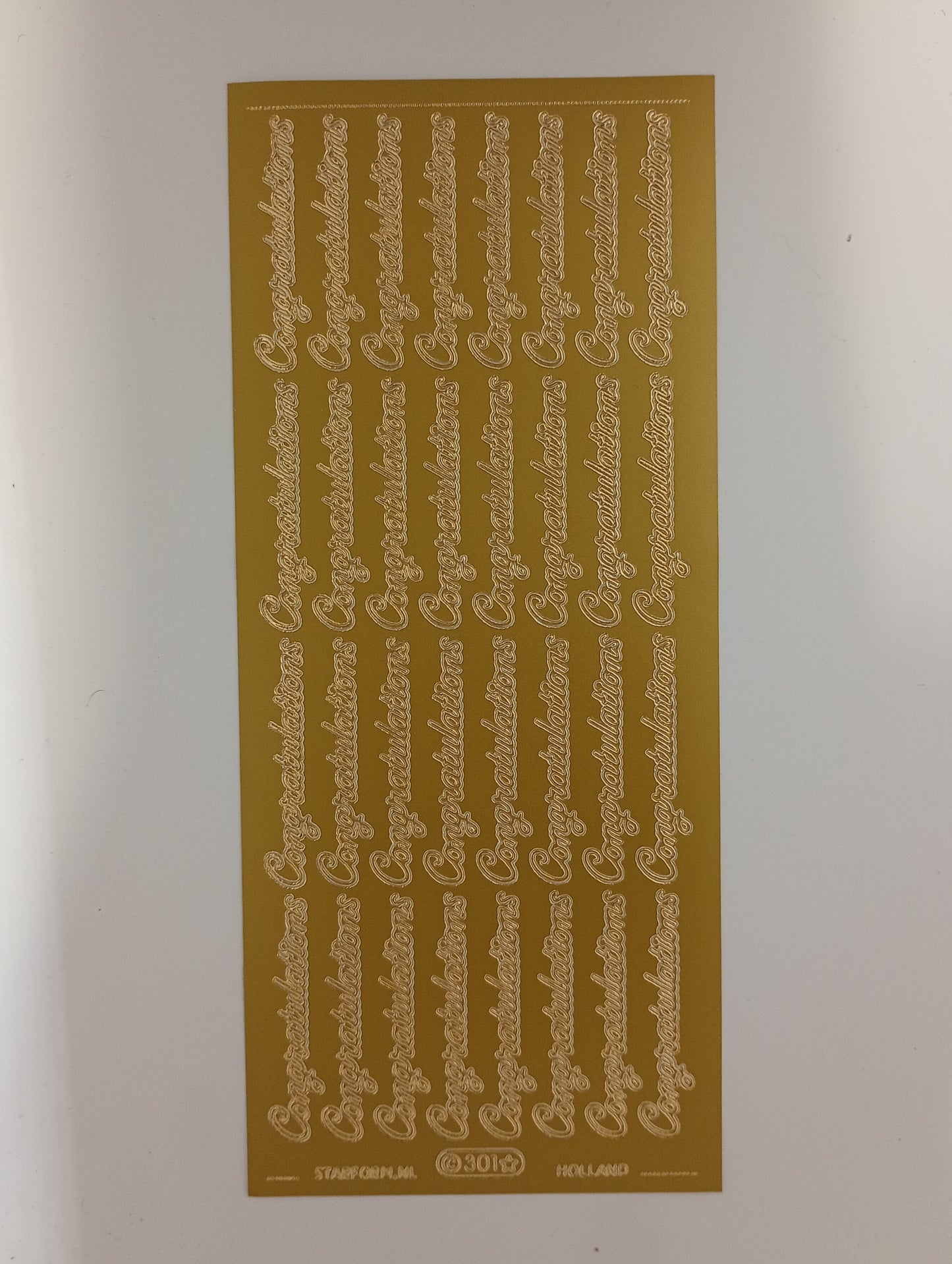 Congratulations Text Stickers Gold #PC301G
