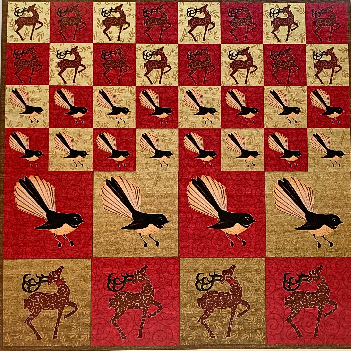 12x12 Paper DS Xmas Cutouts red