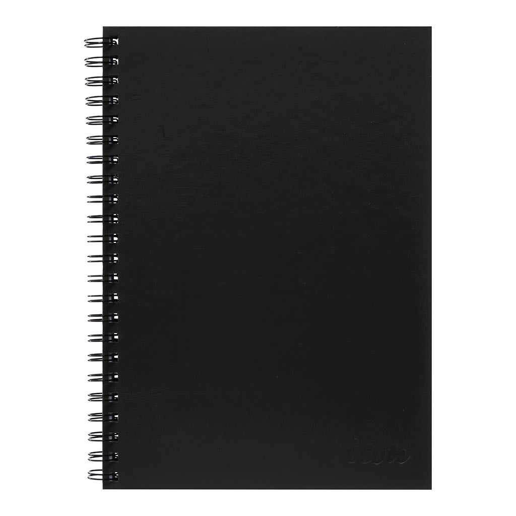 Icon Spiral Notebook A4 Hard Cover Black