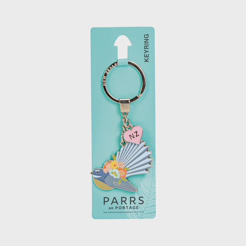 Keyring Metal Fantail With Flowers