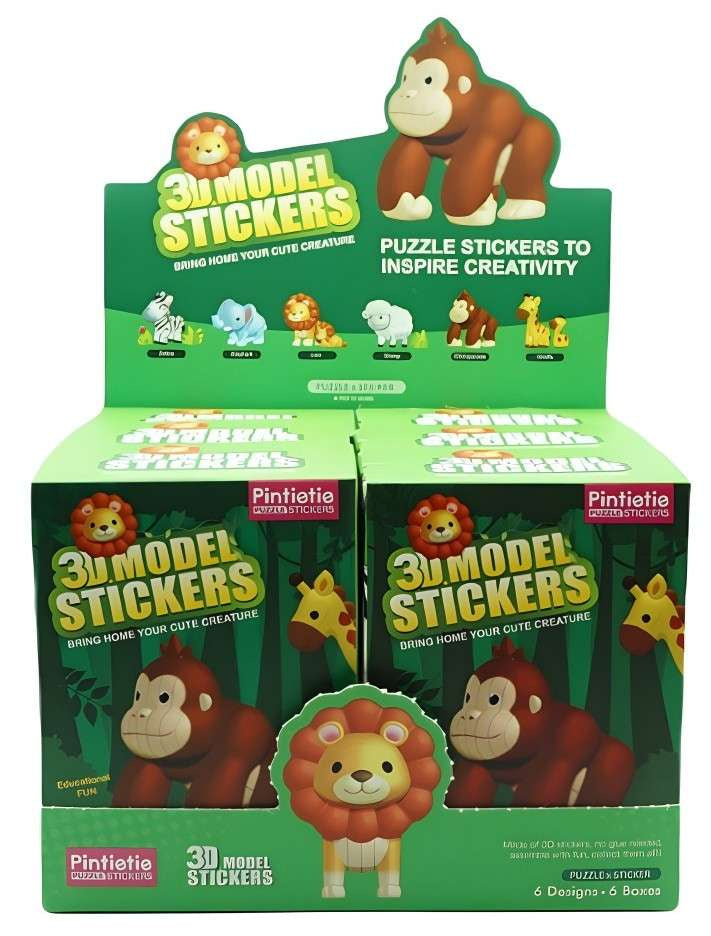 Wild Animals-3D Model PVC Stickers Puzzle