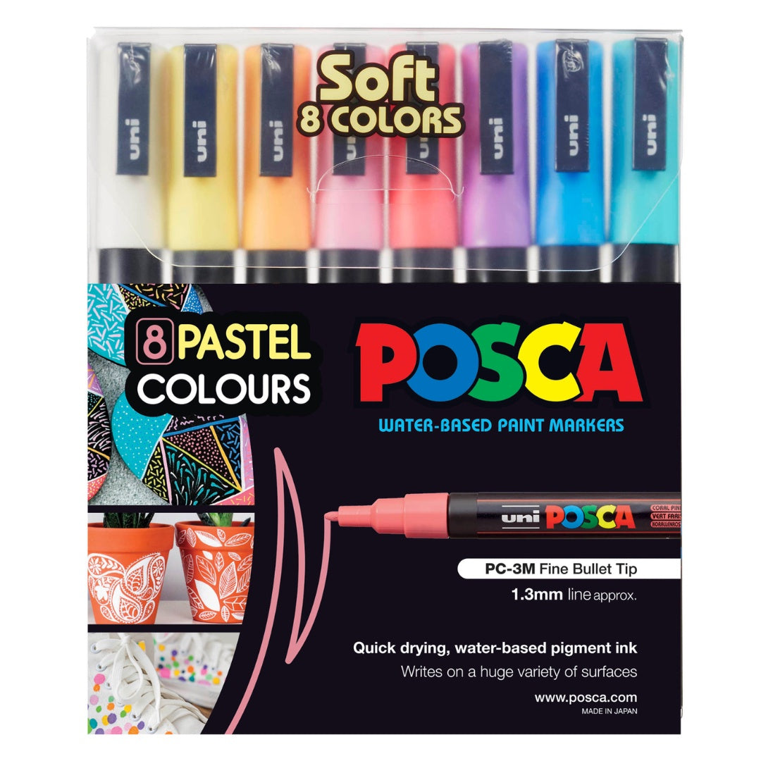 Posca Markers 8 Pastel Colours PC-3M