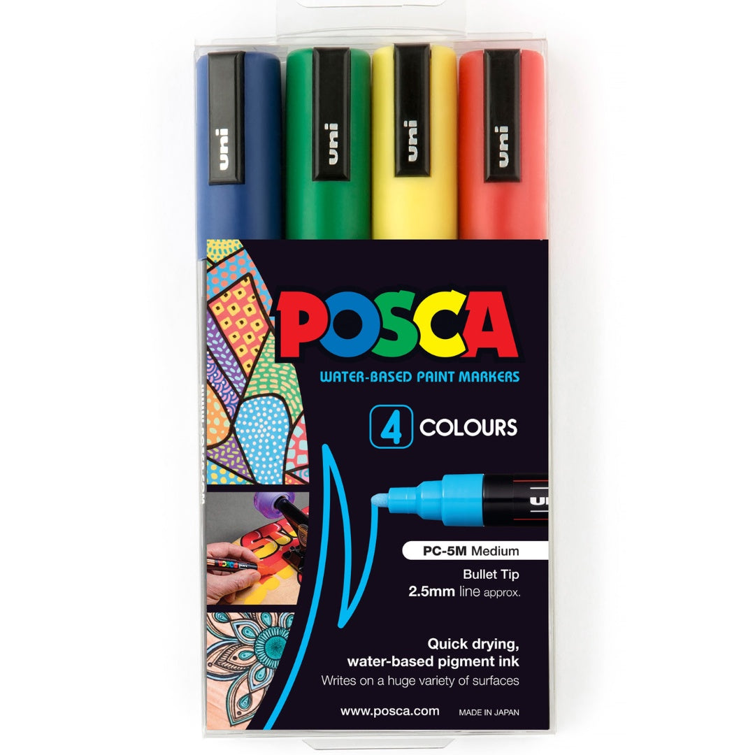 Posca Markers 4 Colours PC-5M