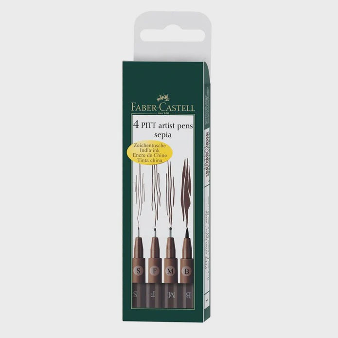Pen Wallet Faber 4 Pk Pitt Sepia