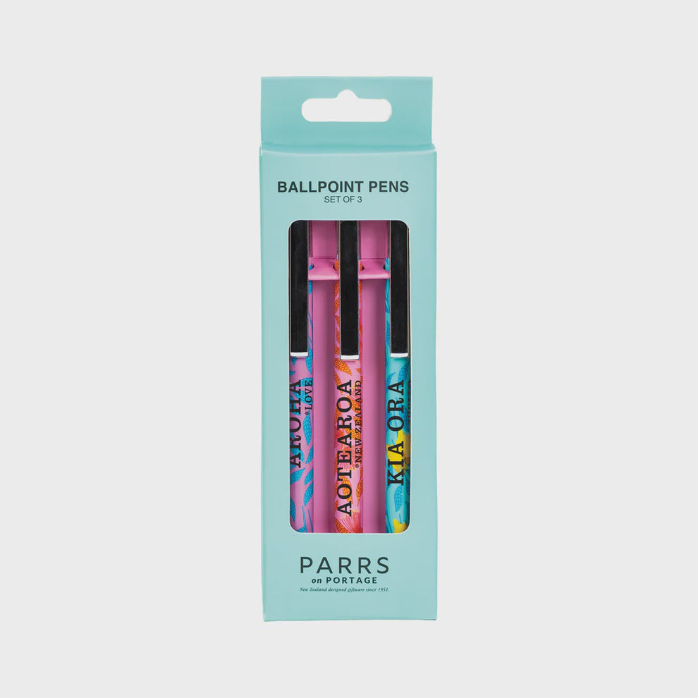Pens Kia Ora Florals Patterns Set of 3