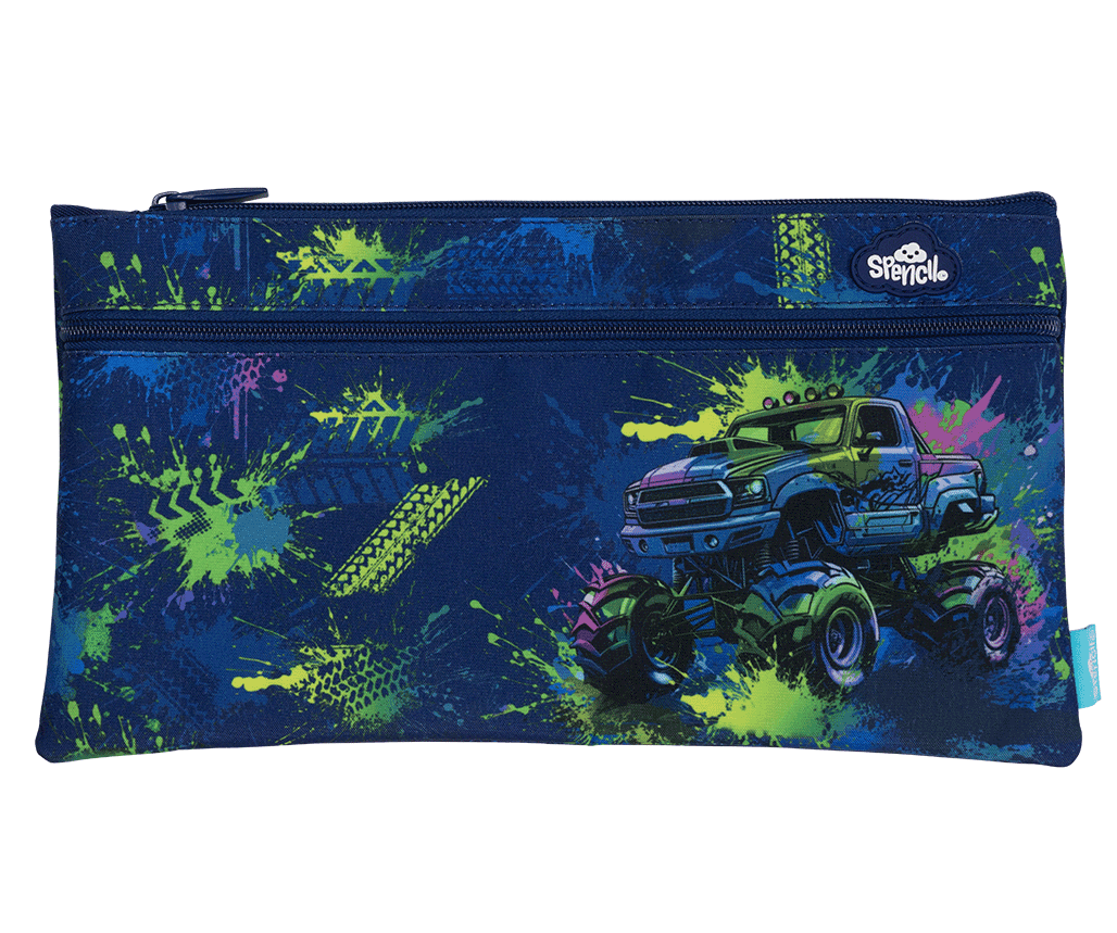 Pencil Twin Zip Pencil Case - Mega Wheels