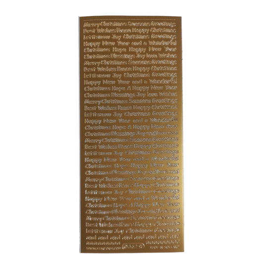 Mini Christmas Greetings Stickers Gold #PC362G