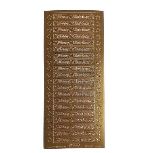 Merry Christmas Titles Stickers Gold #PC358G