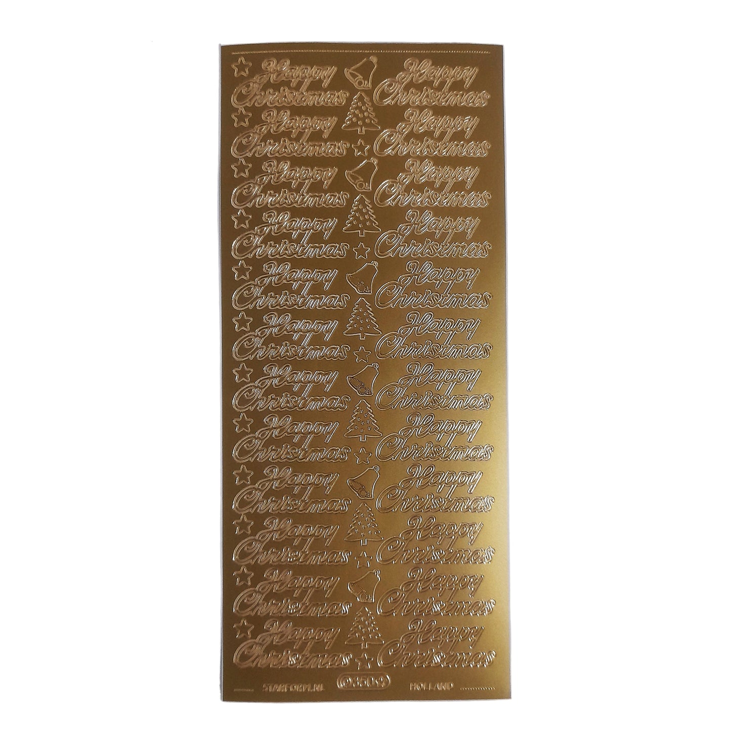 Happy Christmas Text Stickers Gold #PC350G