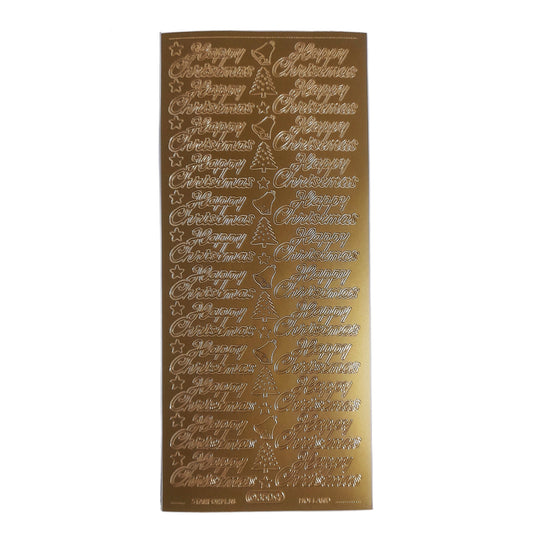 Happy Christmas Text Stickers Gold #PC350G