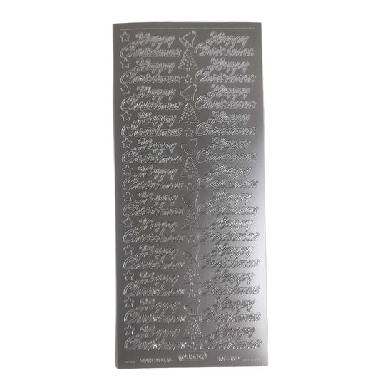 Happy Christmas Text Stickers Silver #PC350S