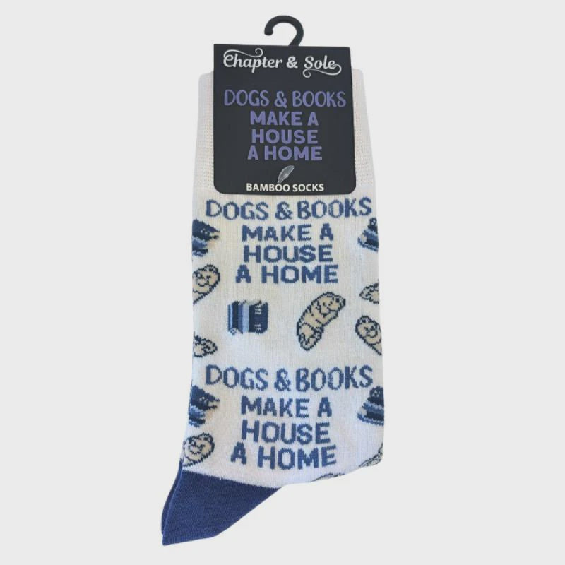 Chapter & Sole Bamboo Socks Dogs & Books