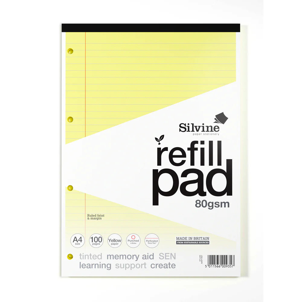 Silvine Refil Pad Yellow 100Pages A4