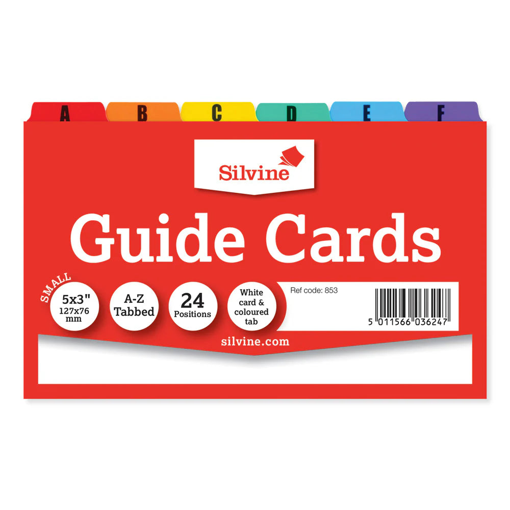 Silvine Guide Cards 5''X3'' A-Z