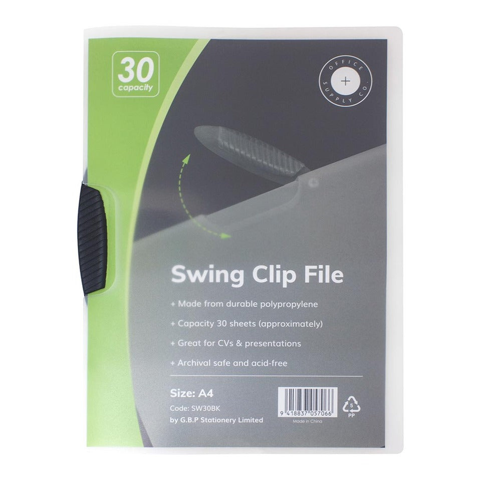 Osc Report Cover Swing Clip A4 Black