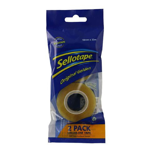 Sellotape Cellulose 2 Pack 18mm x 33m