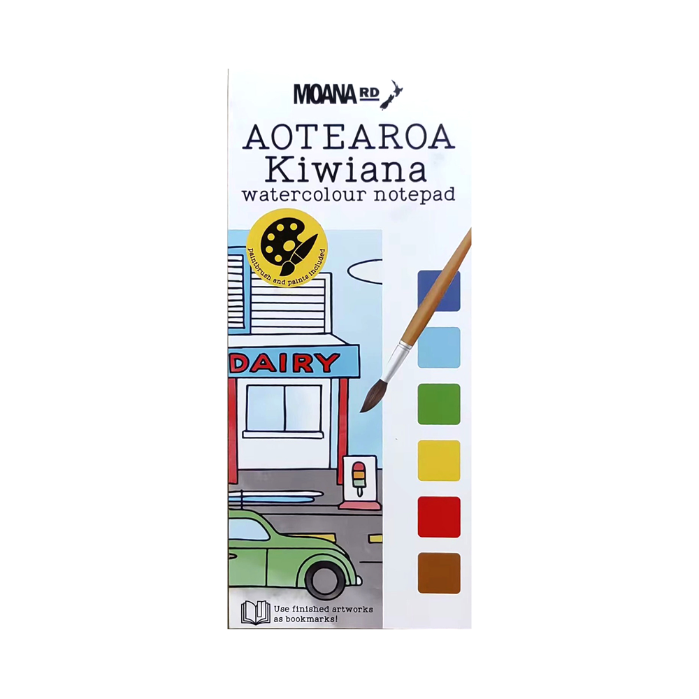 NZ Watercolour Notepad with Brush - Moana Rd