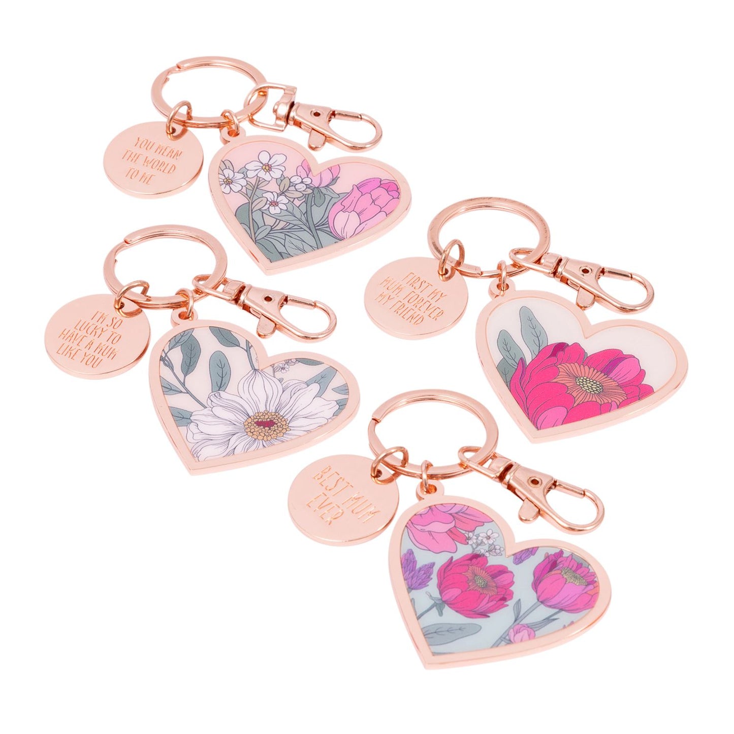 Floral Heart Mum Keyring