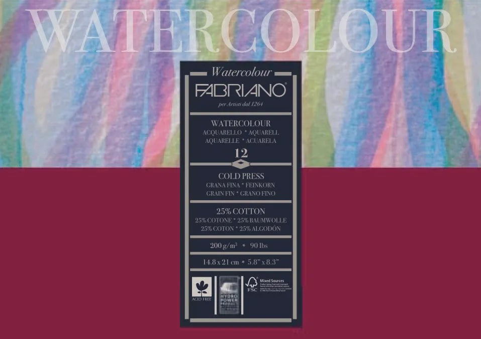 Fabriano Studio W/C 200gsm C/P A5 12 Sheets
