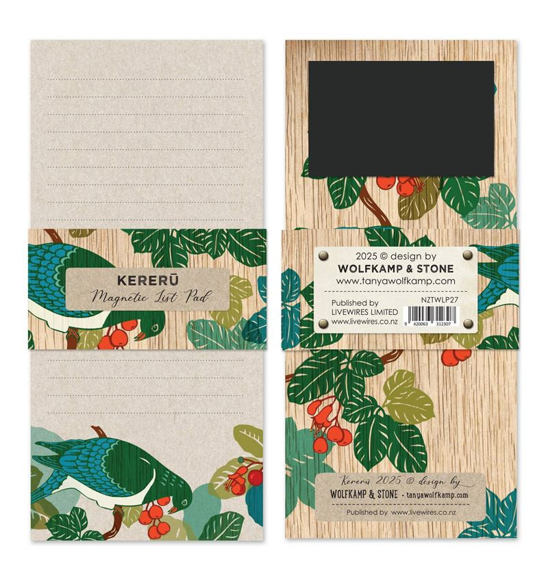 Wolfkamp & Stone Magnetic List Pad - Kereru