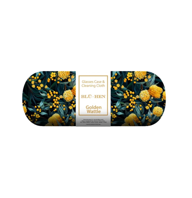 Blu Hen Glasses case & Cleaning Cloth Golden Wattle