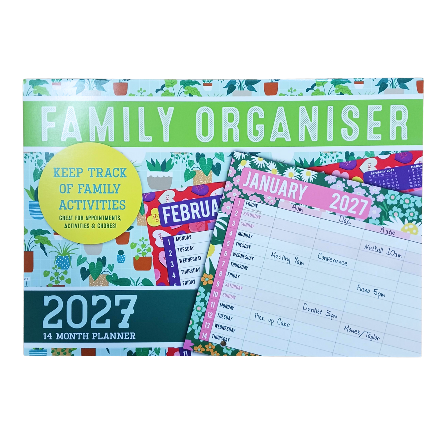 Calendar Rectangle Family Organiser 2027