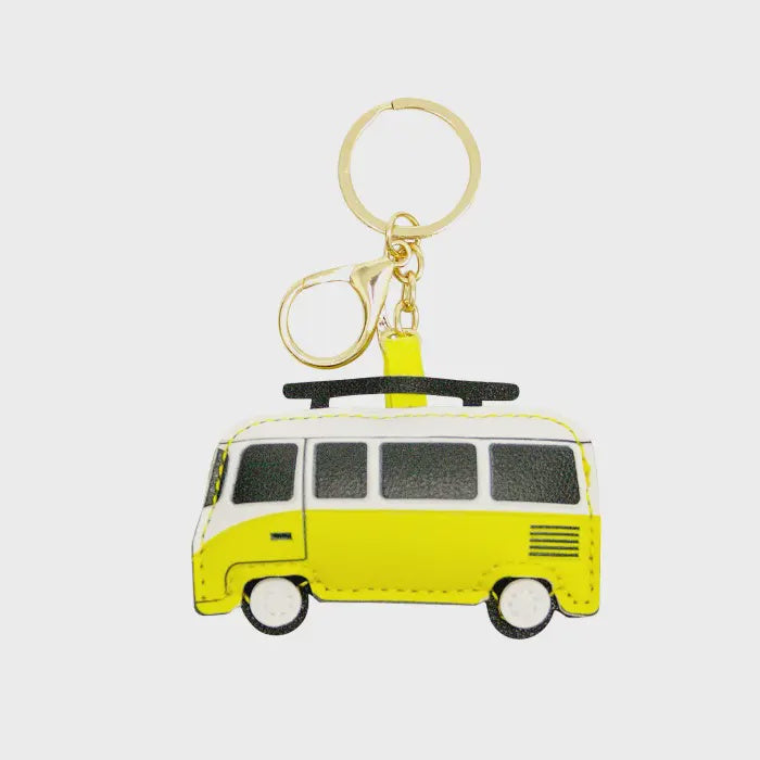 Caravan Yellow Van Keychain Bag Tag