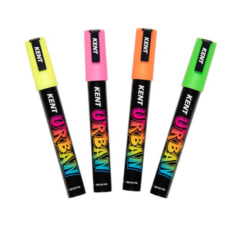 Kent Urban Paint Marker 6mm Nib Fluoro 4 pack
