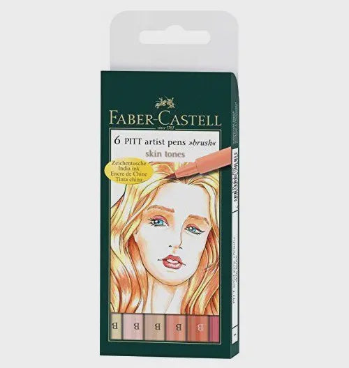 Faber/C Pitt Artist Pen Skin Tone 6 Pce