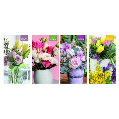 Floral 2026 Diary 2WTV 4 Ass