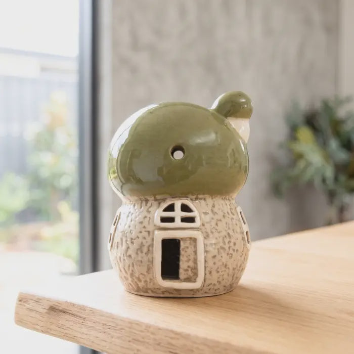 Garden Ceramic Moondrop Mushroom Light Up House