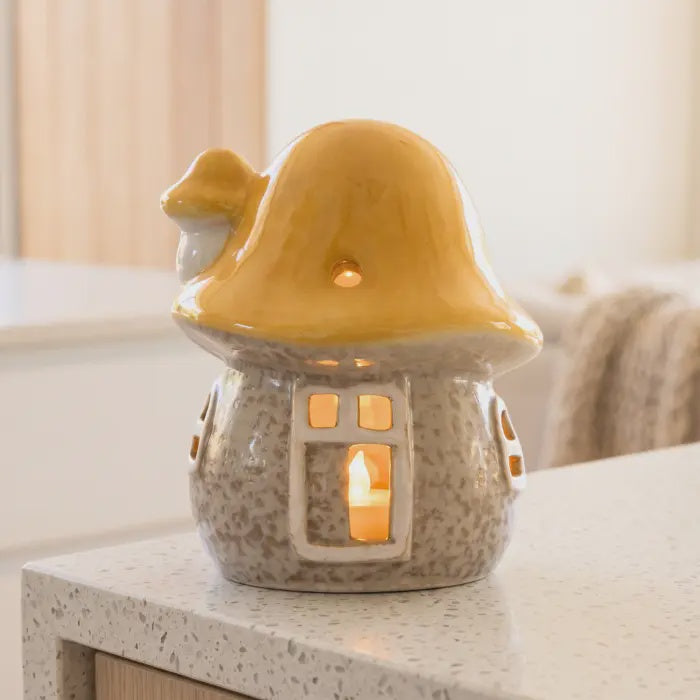 Garden Ceramic Misty Mushroom Light Up House