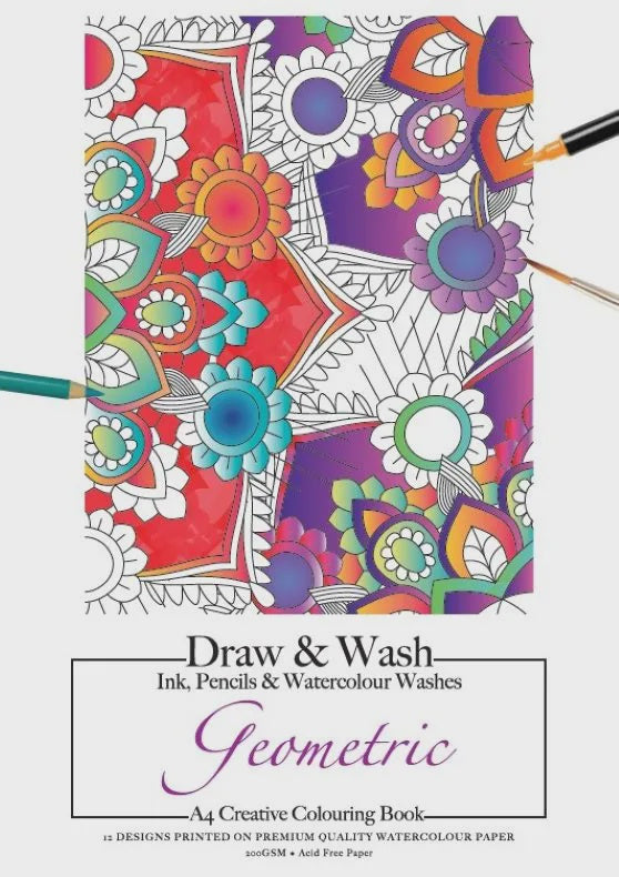 Jasart A4 W/C Pad 200gsm 12 Designs -Geometric