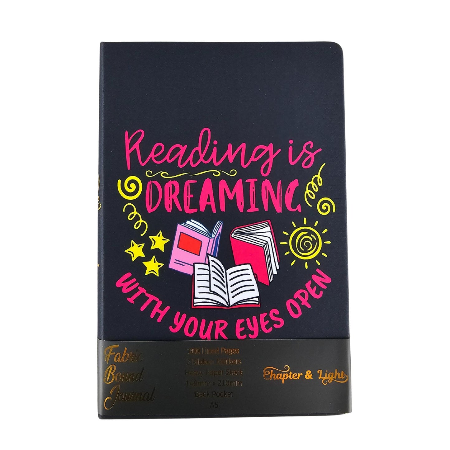 Fabric Bound Journal A5 Reading is Dreaming With Your Eyes Closed